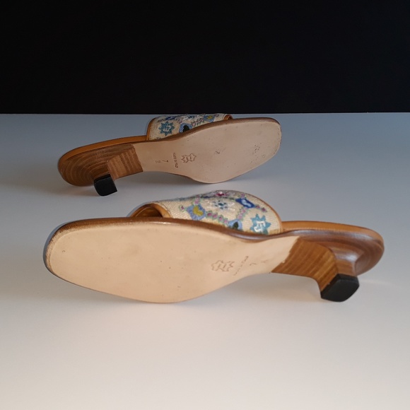 Eric Javits Italian leather embroidered sandals 7M - Picture 6 of 8